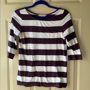 Maroon and white stripped shirt
